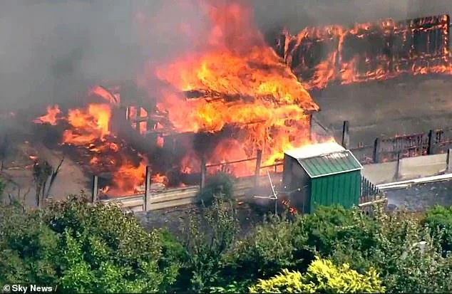 Intense temperatures trigger wildfires and thunderstorms, infrastructure damage and kill thousands of people. Pictured, fire breaks out in residential areas in Wennington, Greater London, July 19, 2022 during that summer's heatwave