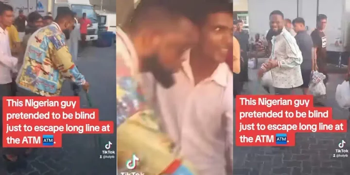 Nigerian man pretends to be blind to skip ATM queue in India Nigerian man pretends to be blind to skip ATM queue in India