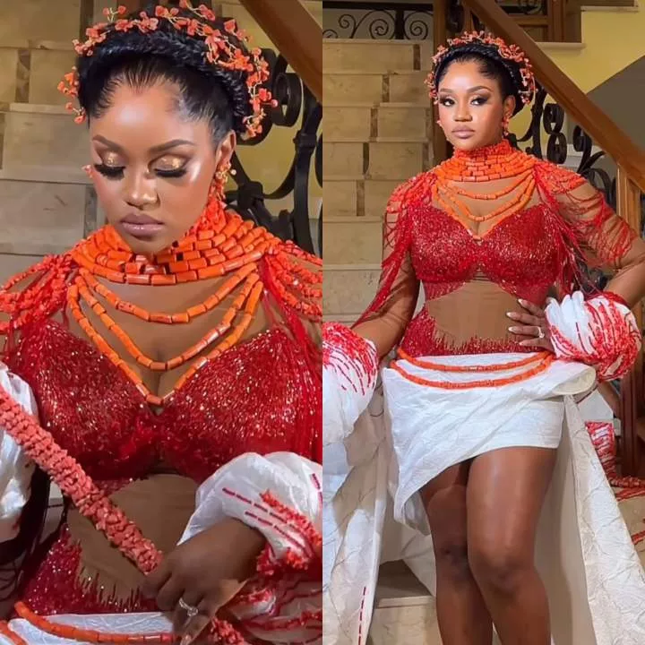 Chioma is a vision to behold as she makes her entrance into her wedding reception venue (photos/video)