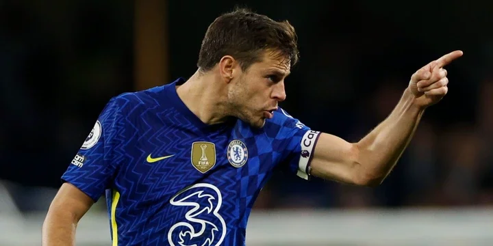 Chelsea's Cesar Azpilicueta reacts