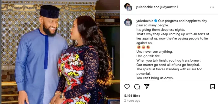 Yul Edochie breaks silence following Judy Austin's ex-husband's outburst