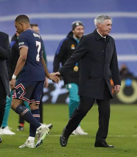 Mbappe and Carlo Ancelotti at PSG.