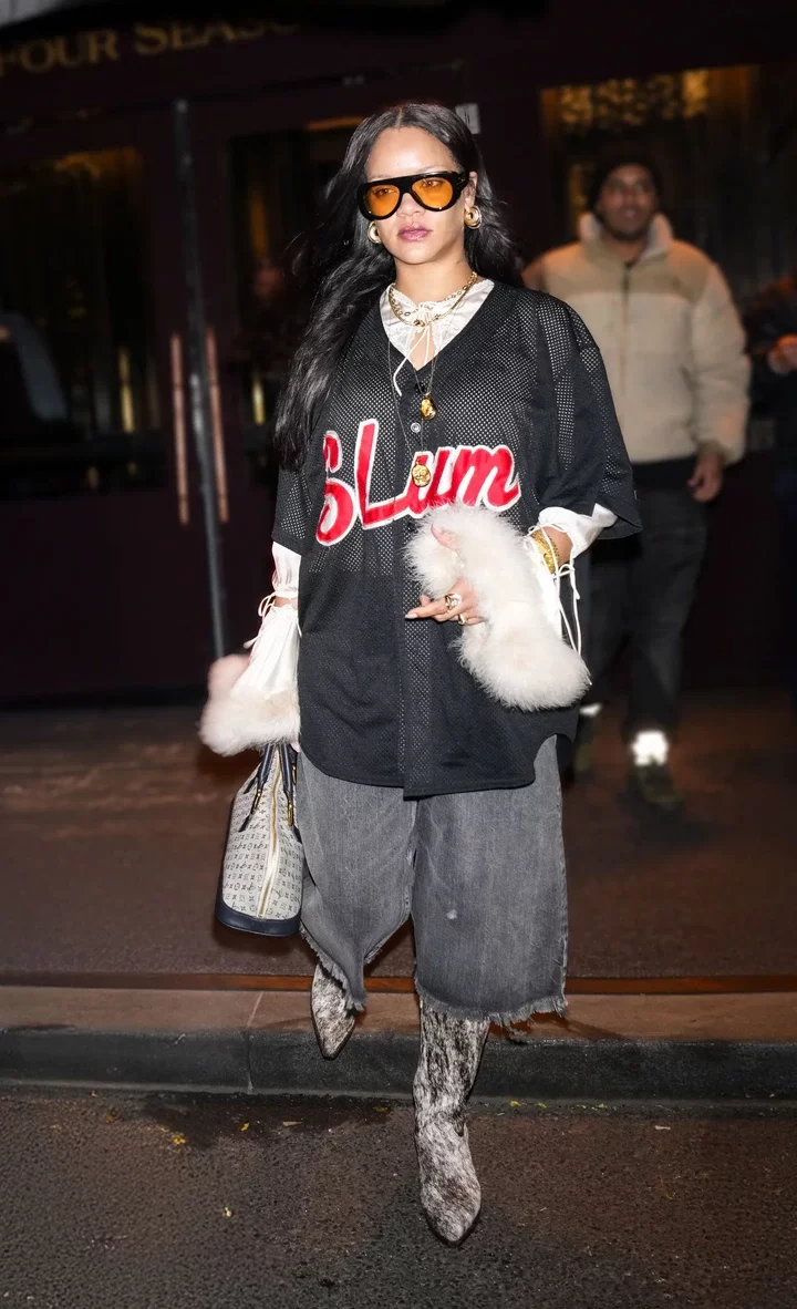 Rihanna Winterizes the Baggy Bermuda Shorts Trend with Cowhide Boots and a Louis Vuitton Bag