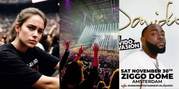 Caucasian lady calls Davido's Ziggo Dome concert in Amsterdam 'most boring 45 minutes of her life'