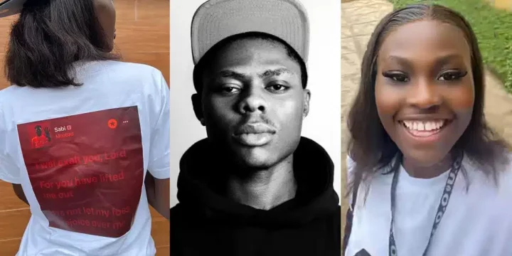 Nigerian lady pays tribute to late singer, Mohbad with customized T-shirts as she graduates from university