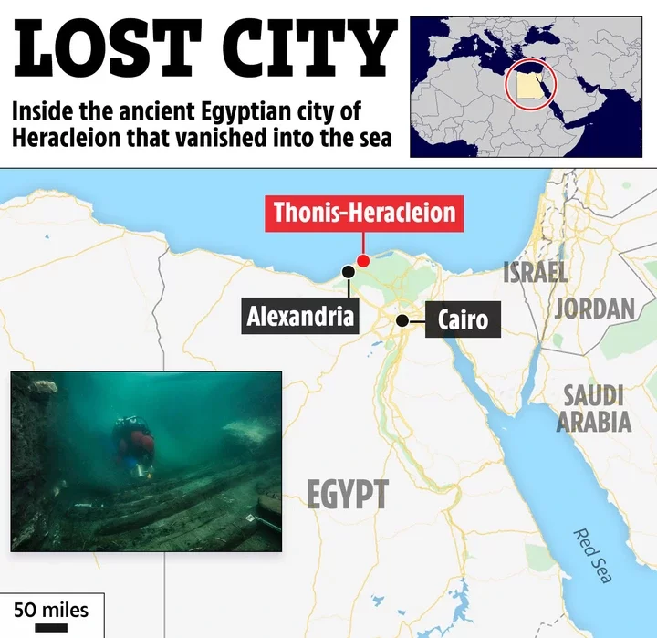 Inside sunken ancient Egyptian city known as 'Venice of the Nile' with incredible temples that drowned 1,200 years ago