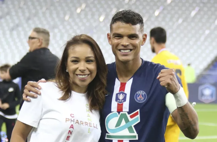 Thiago Silva with his wife Belle during their time at Paris Saint-Germain