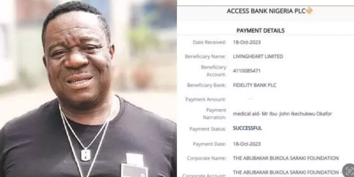 Bukola Saraki foundation clears multi-million naira Mr. Ibu's medical bills