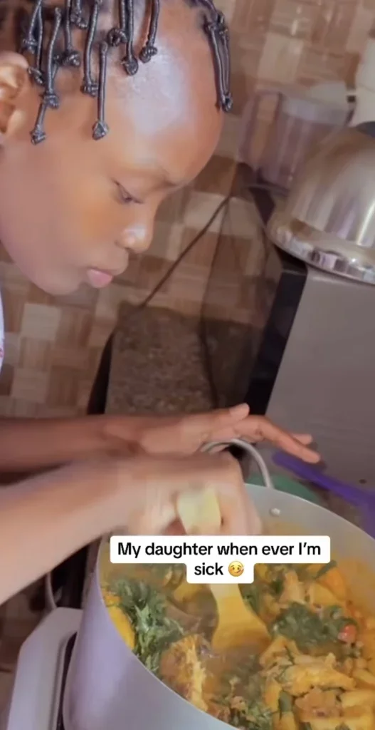 Mother reveals how her daughter goes above and beyond to help her out when she is sick