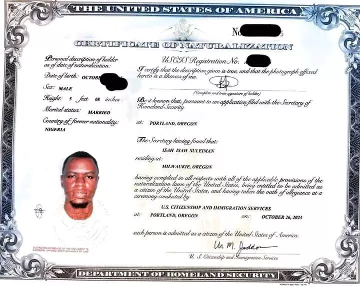 'I am now an American' - Nigerian man celebrates as the US military grants him citizenship
