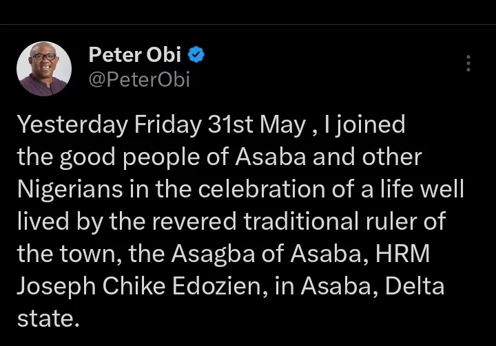 Peter Obi Pictured with Former Governor of Delta State, James Ibori In Asaba On Friday (Photo)