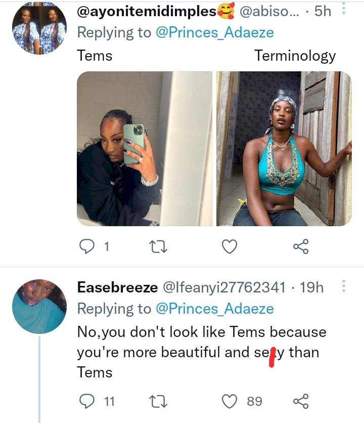 'Everyone keeps saying I look like Tems' - Lady reports, solicits opinions