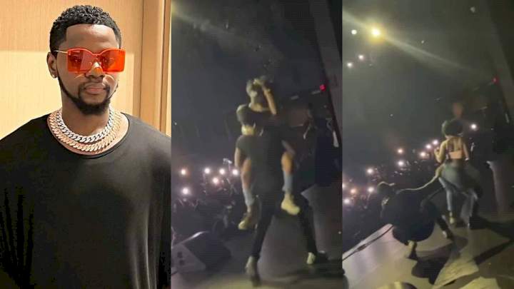 "She works for me now" - Kizz Daniel gives update about lady he 'hijacked' on stage (Video)