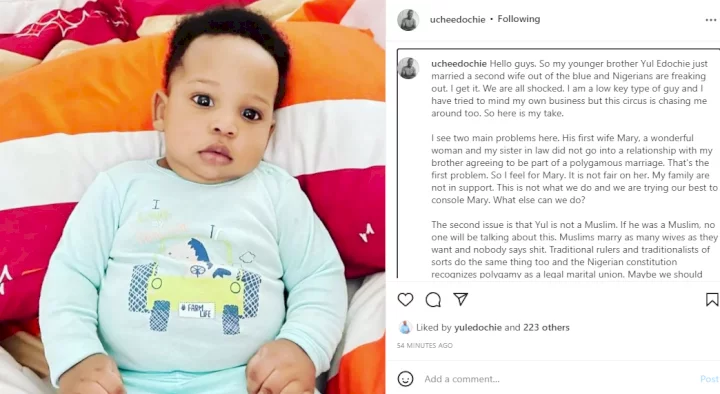 My family is not in support. We are trying our best to console Mary - Yul Edochie's older brother, Uche, speaks on the actor's decision to take a second wife