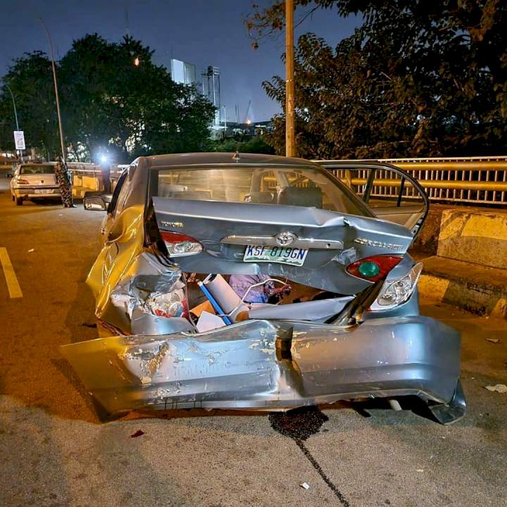 Comedian Klint Da Drunk survives car crash in Abuja (photos)