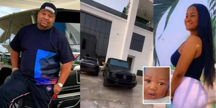 "Na wetin she see be this" - Fans react as Cubana Chief Priest shows off his mansion and cars amid alleged babymama drama (video)