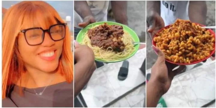 Lady melts hearts as shows off series of sumptuous meals she serves her gateman (Video)