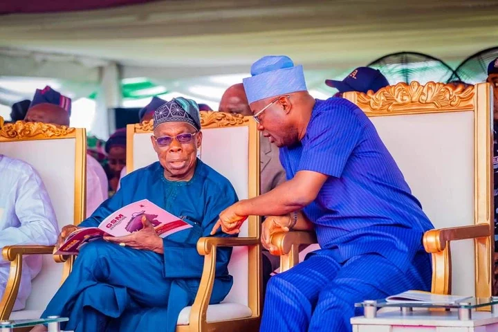 Ex-President Olusegun Obasanjo and Governor Seyi Makinde