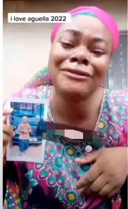 Moment young lady burst into tears with Aguba's picture; gives reason why she wants to marry him (Video)