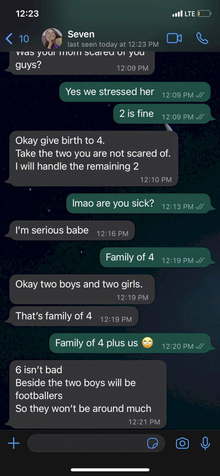  Interesting conversation between a Nigerian man and his wife on the number of kids they should have