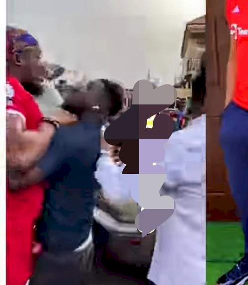 Moment Jnr Pope loses his cool; smashes a man's windscreen during a fight in Delta State [Video]