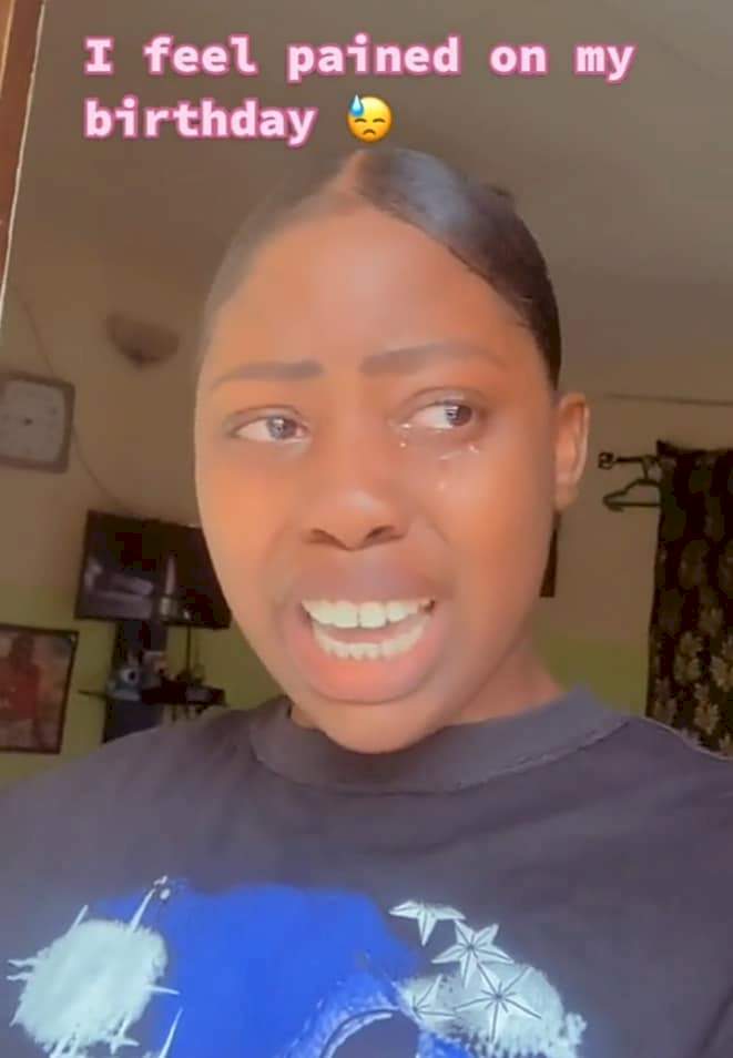 Nigerian lady breaks down in tears, drags everyone on her contact list for neglecting her on her birthday (Video)