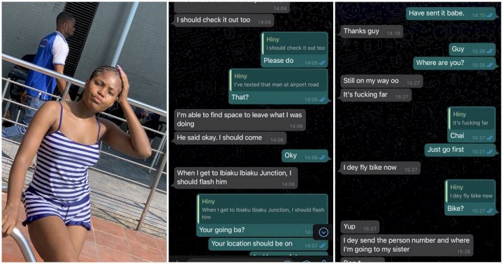 Last WhatsApp conversation between Iniubong and her friend, while on her way for the ill-fated interview