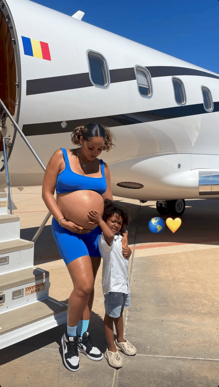 Wizkid baby mama, Jada Pollock strikes pose with son, Zion