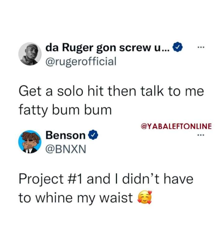 Singers, Ruger and BNXN fka Buju fight dirty over who has the biggest hit songs