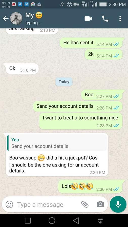 Ladies play a game of asking their boyfriend for account number; the reactions are hilariously surprising (Screenshots)