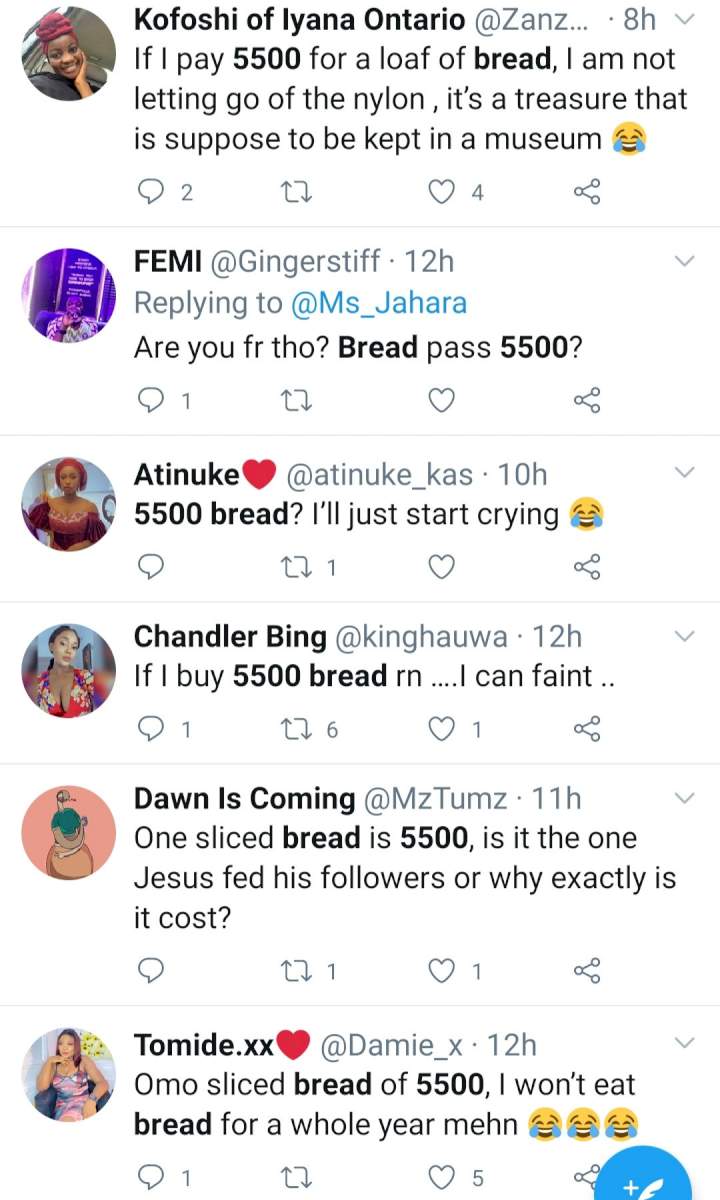 Woman laments after unknowingly buying loaf of bread for N5,500; Nigerians react