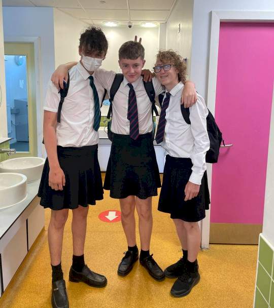 School Boys Wear Skirts To Class To Protest Shorts Ban In Heatwave