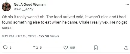 'I called this guy 21 times' - Lady shares how she taught delivery guy who brought her food late a lesson