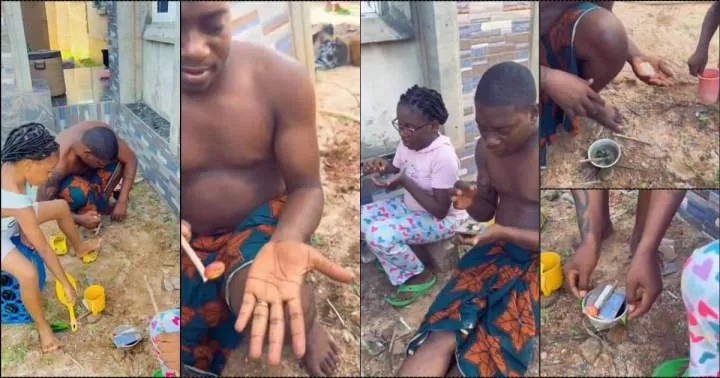 Adorable moment father bonds with daughters over play-cooking (Video)