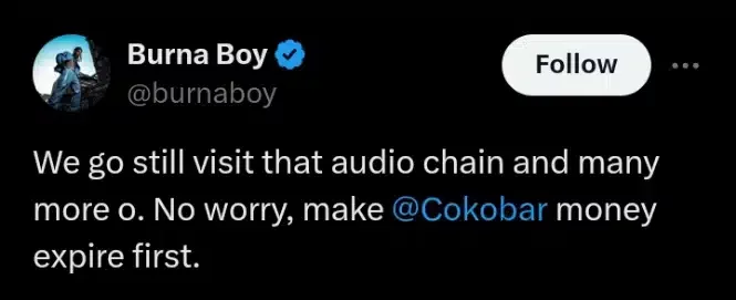 'We go still visit that audio chain' - Burna Boy finally replies Jaywon regarding claims of Davido gifting him a chain