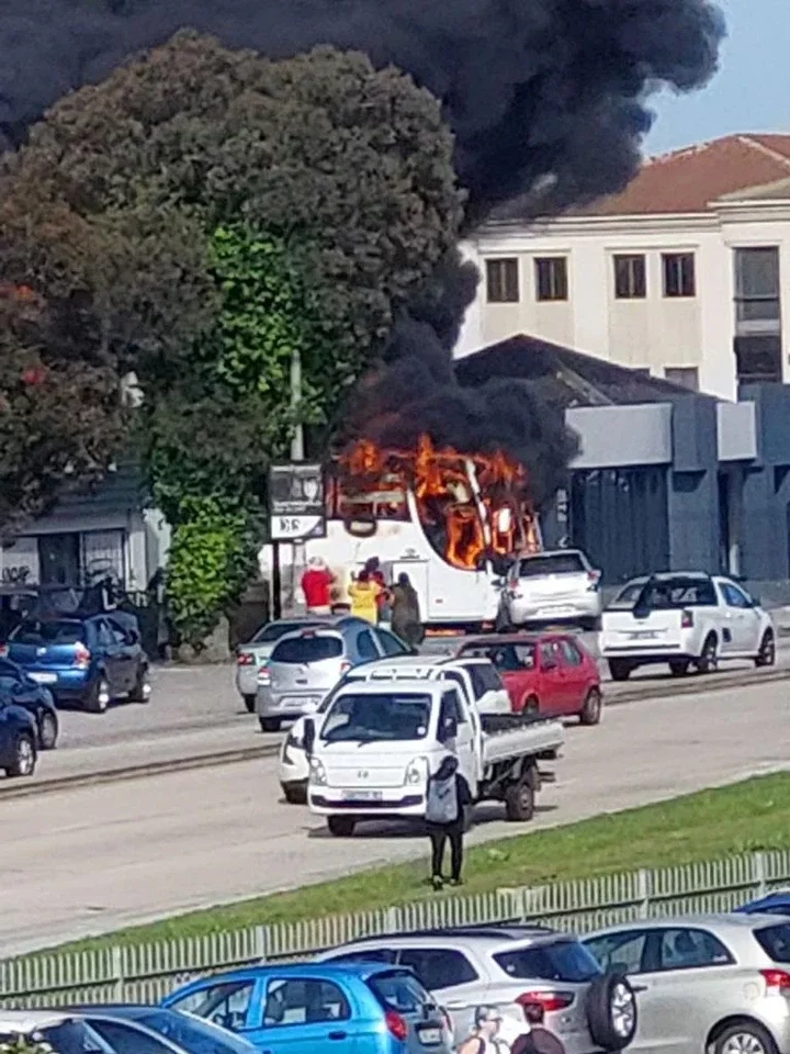 South African woman sets company bus ablaze in rage