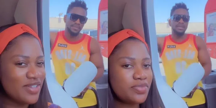 "Thank God say he leave CeeC" - Reactions as Tobi Bakre and wife Anu Bakre play at fuel station
