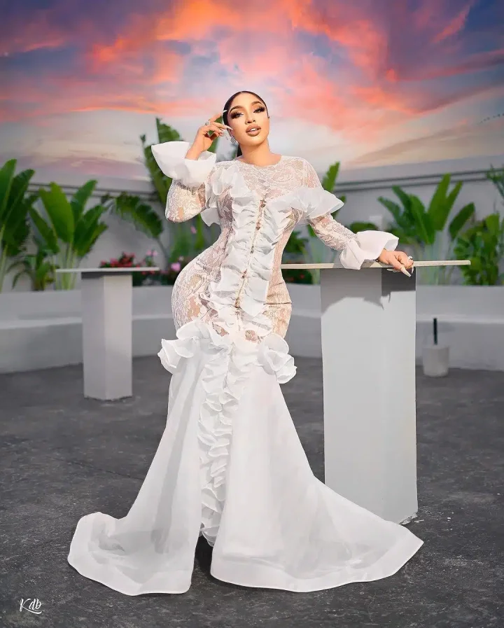 Tonto Dikeh shows off outfit she wore to ex-boyfriend and friend's wedding