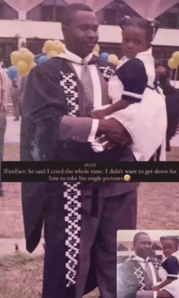 Single father melts hearts as he recreates photo from his 2001 graduation with daughter at her graduation ceremony