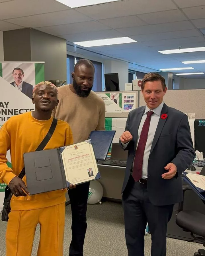 Portable celebrates as he lands in Canada, receives award from mayor