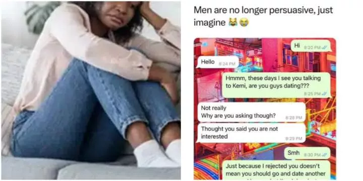 "Men are no longer persuasive" - Lady laments as toaster quickly moves to another lady after rejecting him, shares conversation