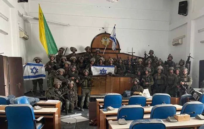 Israeli Soldiers Take Over Hamas Parliament, Pose for a Photo Amid Ongoing War
