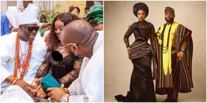 CHIVIDO24: Moment Ooni of Ife storms Davido and Chioma's wedding