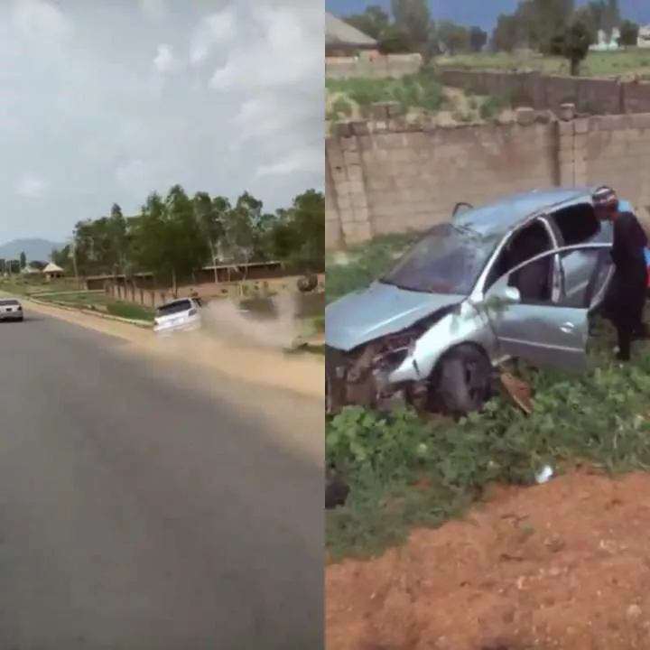 Careless driver suffers major accident while overspeeding in Jalingo and it was caught on camera (video)