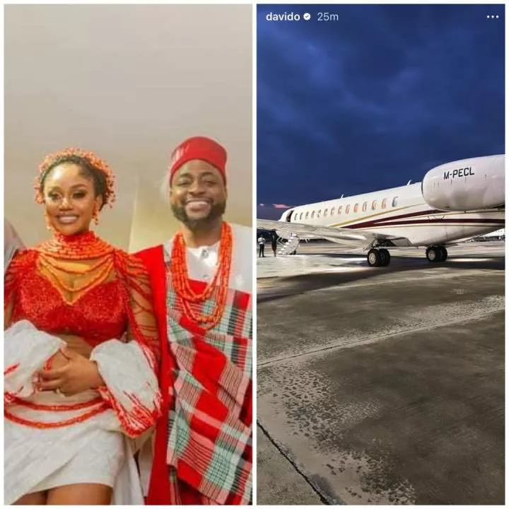 ''Love won' - Davido writes as he jets out with Chioma after their superlative weding; thanks Nigerians for making their day a magical one (video)