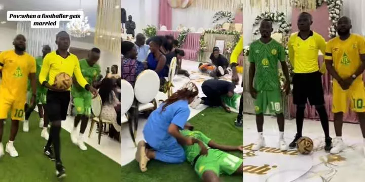Footballer marries nurse in football-themed wedding ceremony