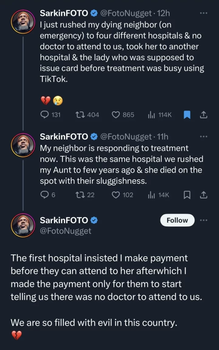 Man calls out hospital staff for doing TikTok videos while patient was having an emergency