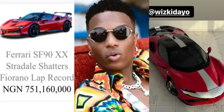 "Ola of Lagos reap am" - Nigerian man exposes real price of Ferrari SF90 reportedly bought by Wizkid for ₦1.4 billion