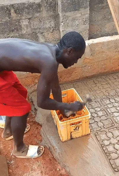 Video of bricklayer using drink crate to create interlock design goes viral