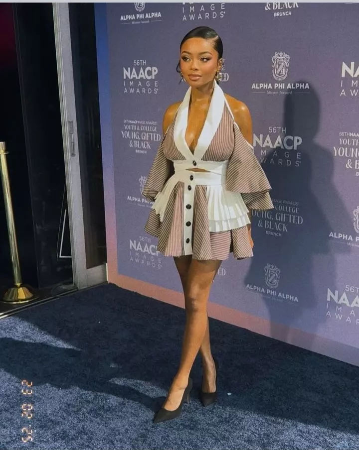 Actress Skai Jackson shows off post-baby body weeks after giving birth